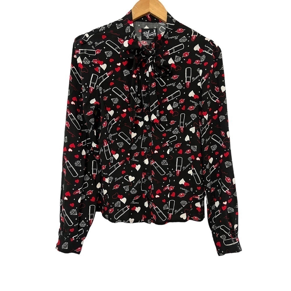 HELL BUNNY BISOUS BLOUSE SIZE SMALL - Picture 3 of 7
